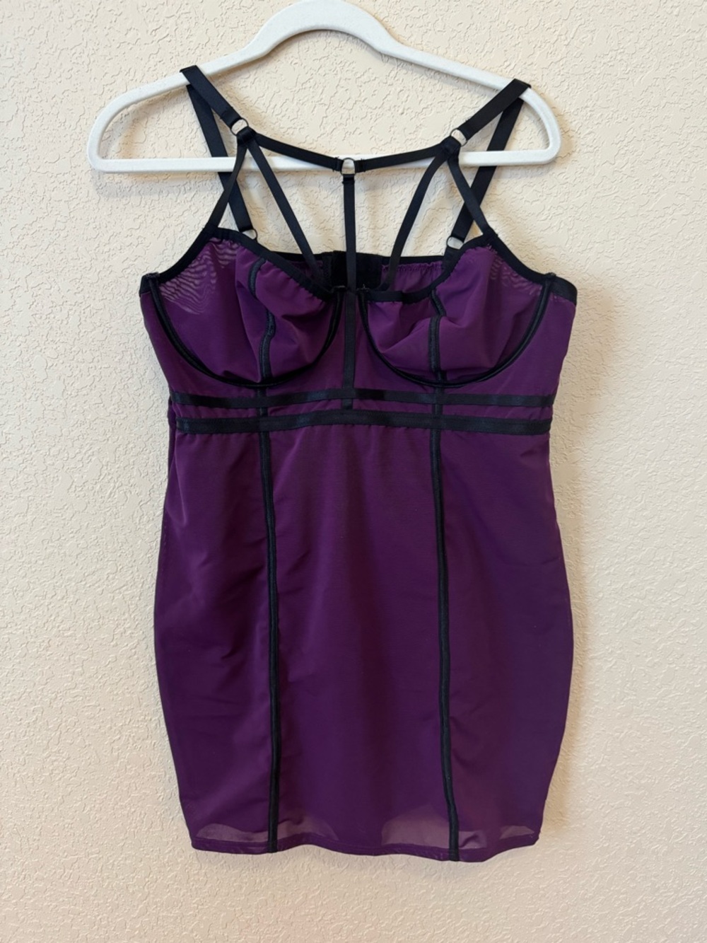 Torrid purple and black strappy chemise. Size 2
